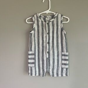 Sleeveless linen romper